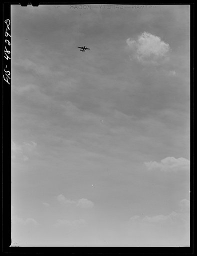 Edgewood Arsenal, Maryland. Gas demonstration. Plane which was used to drop aerial gas bombs during a gas demonstration