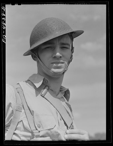 Edgewood Arsenal, Maryland. Gas demonstration. A former Detroit truck driver now in a chemical warfare unit