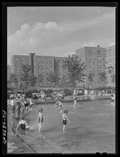 Brooklyn, New York. Red Hook housing project. Wading pool at the city play center