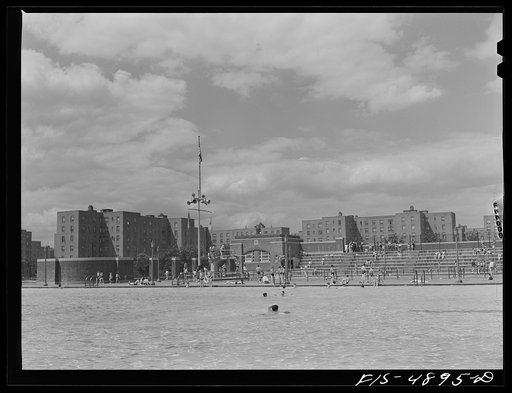 Brooklyn, New York. Red Hook housing project. Wading pool at the city play center