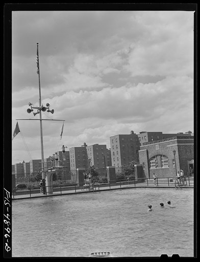 Brooklyn, New York. Red Hook housing project. Wading pool at the city play center
