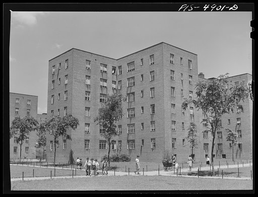 Brooklyn, New York. Red Hook housing project. One of the apartment buildings