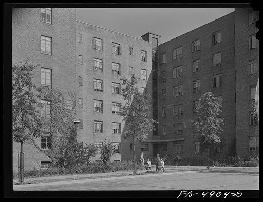 Brooklyn, New York. Red Hook housing project. One of the apartment buildings
