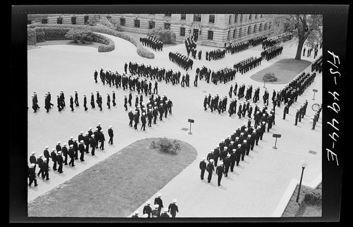U.S. Naval Academy, Annapolis, Maryland. Midshipmen in formation