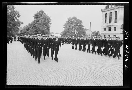 Untitled photo, possibly related to: U.S. Naval Academy, Annapolis, Maryland. Midshipmen in formation