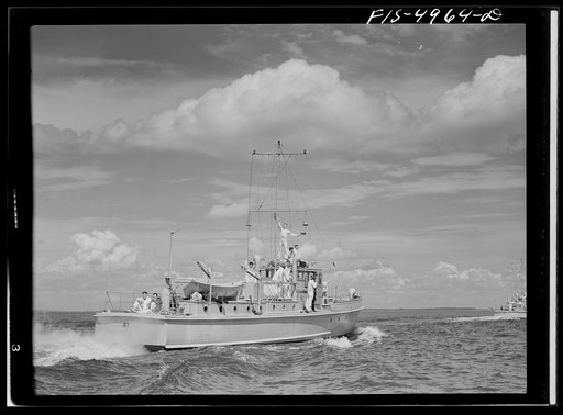 Untitled photo, possibly related to: U.S. Naval Academy, Annapolis, Maryland. Midshipmen on a training craft