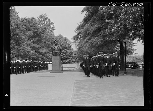 U.S. Naval Academy, Annapolis, Maryland. Midshipmen marching