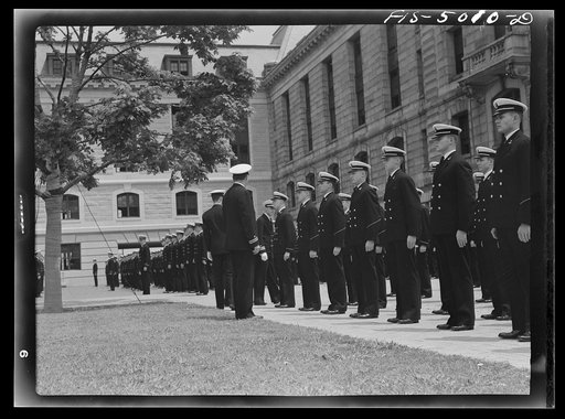 Untitled photo, possibly related to: U.S. Naval Academy, Annapolis, Maryland. Midshipmen in formation
