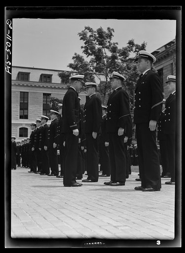 Untitled photo, possibly related to: U.S. Naval Academy, Annapolis, Maryland. Midshipmen in formation