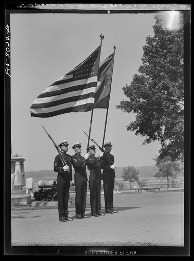 U.S. Naval Academy, Annapolis, Maryland. Midshipman color guard
