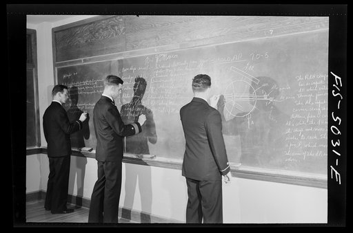 U.S. Naval Academy, Annapolis, Maryland. Assignments on the blackboard