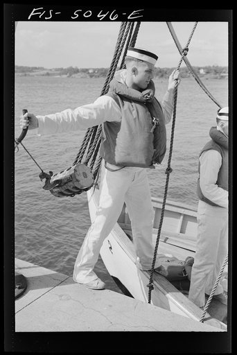 U.S. Naval Academy, Annapolis, Maryland. Boarding a whaleboat