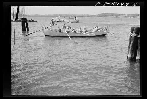 U.S. Naval Academy, Annapolis, Maryland. Midshipmen in a whaleboat