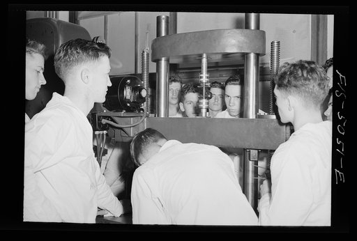 U.S. Naval Academy, Annapolis, Maryland. Studying a testing device