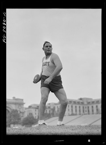 U.S. Naval Academy, Annapolis, Maryland. Throwing a disc