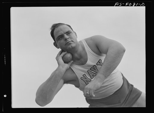U.S. Naval Academy, Annapolis, Maryland. Putting the shot