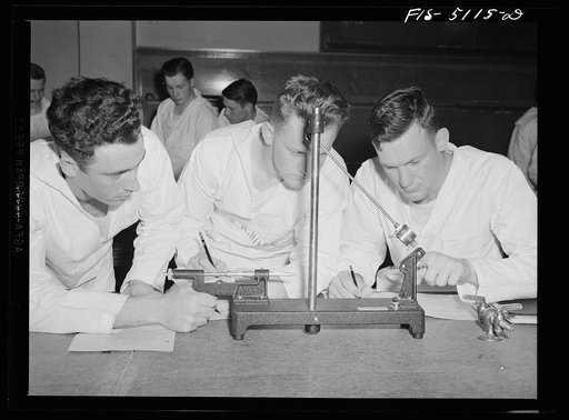 U.S. Naval Academy, Annapolis, Maryland. Class in physics