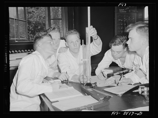 U.S. Naval Academy, Annapolis, Maryland. Class in physics