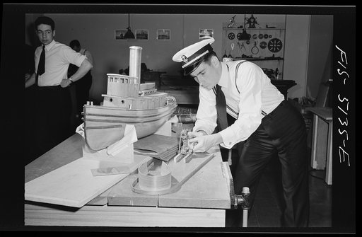 U.S. Naval Academy, Annapolis, Maryland. Building a ship's model