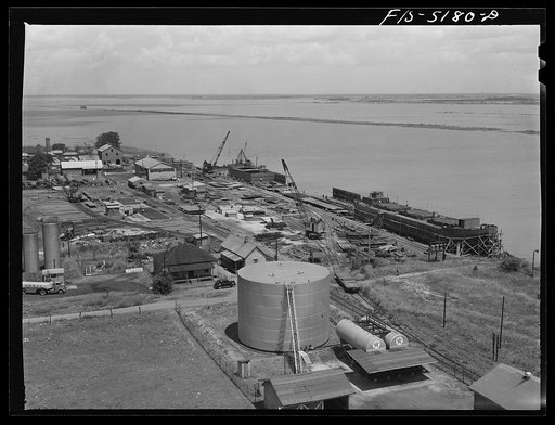 Decatur, Alabama. Ingalls Shipbuilding Company. The Ingalls Shipbuilding Company yards on the Tennessee River