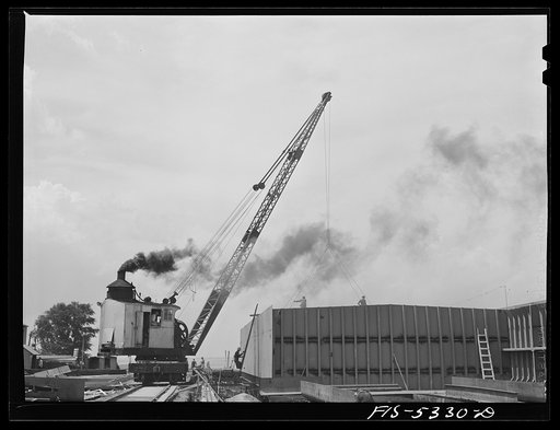 Decatur, Alabama. Ingalls Shipbuilding Company. The stern of one of the oceangoing barges under construction