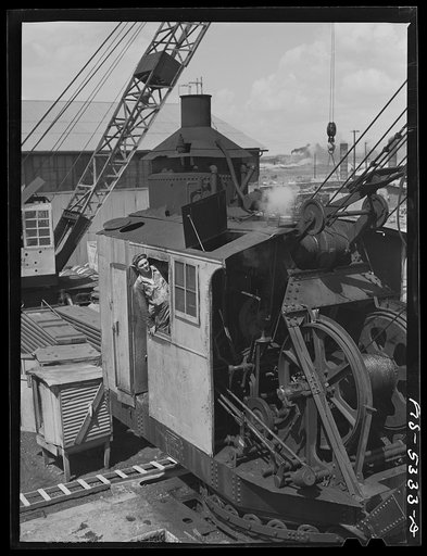 Decatur, Alabama. Ingalls Shipbuilding Company. A crane operator