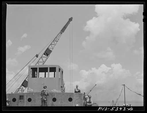 Decatur, Alabama. Ingalls Shipbuilding Company. The wheelhouse of a barge under construction