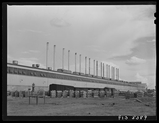 Sheffield, Alabama. Reynolds Alloys Company. The cast house where the aluminum pigs are melted and cast into slabs for rolling