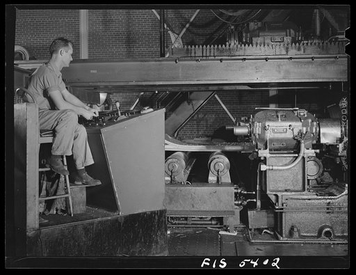 Sheffield, Alabama. Reynold Alloys Company. One of the control men at the hot mill