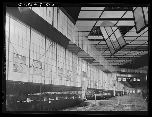 Untitled photo, possibly related to: Sheffield, Alabama. Reynolds Alloys Company. The cast house
