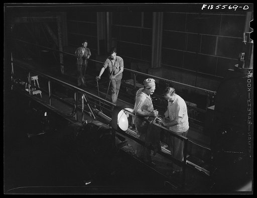 Sheffield, Alabama. Reynolds Alloys Company. On the tilt-table in the stuctural mill