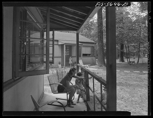 Untitled photo, possibly related to: Middle River, Maryland. Housing development for workers at the Glenn L. Martin aircraft plant. Some houses have porches at the back