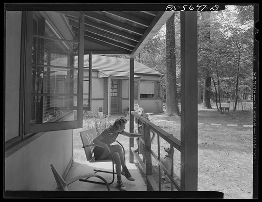 Middle River, Maryland. Housing development for workers at the Glenn L. Martin aircraft plant. Some houses have porches at the back