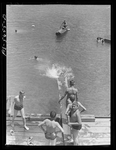 Florence (vicinity), Alabama. Swimming at a Boy Scout camp