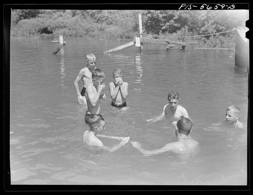 Florence (vicinity), Alabama. Swimming at a Boy Scout camp