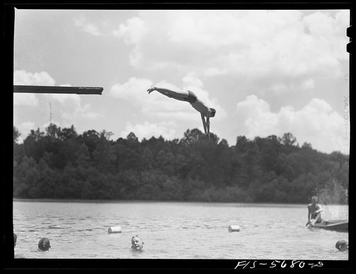 Florence (vicinity), Alabama. Diving at a Boy Scout camp
