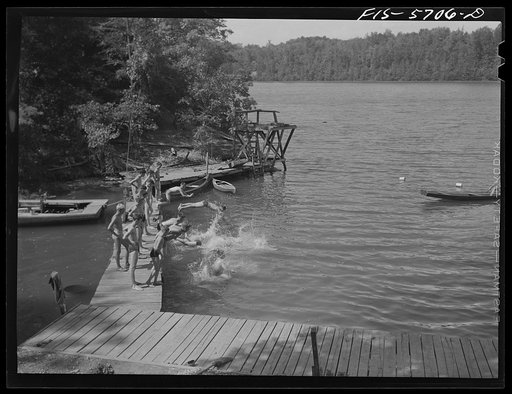 Swimming at a Boy Scout camp