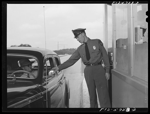 Pennsylvania Turnpike, Pennsylvania. Toll collector