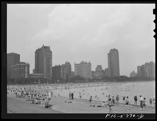 Untitled photo, possibly related to: Chicago, Illinois. Lake Michigan beach