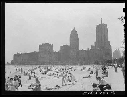 Untitled photo, possibly related to: Chicago, Illinois. Lake Michigan beach