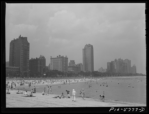 Untitled photo, possibly related to: Chicago, Illinois. Lake Michigan beach