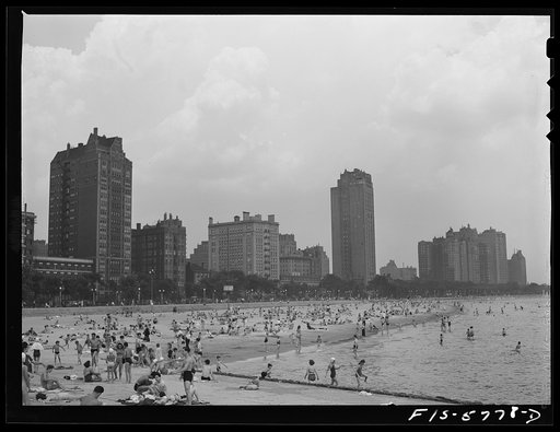Untitled photo, possibly related to: Chicago, Illinois. Lake Michigan beach