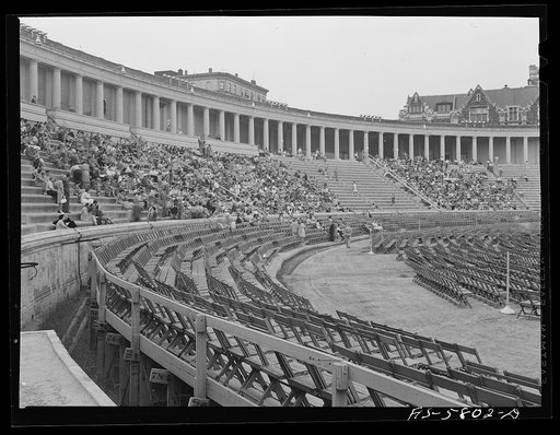 Untitled photo, possibly related to: New York, New York. Audience at Lewisohn Stadium
