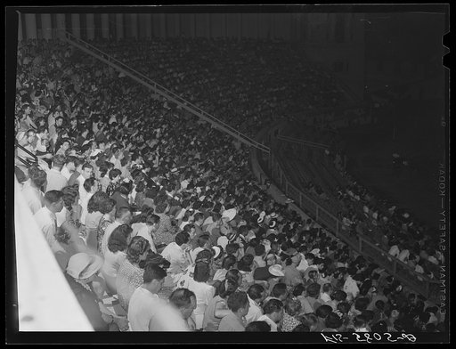 Untitled photo, possibly related to: New York, New York. Audience at Lewisohn Stadium