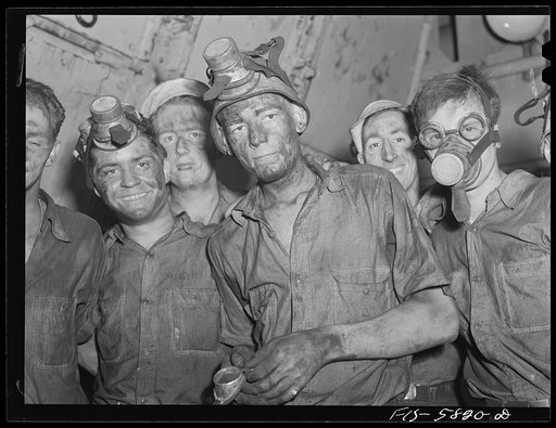 Hoffman Island, merchant marine training center off Staten Island, New York. Trainees aboard the training ship New York working in the boiler room