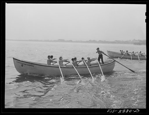 Untitled photo, possibly related to: Hoffman Island, merchant marine training center off Staten Island, New York. Boat race