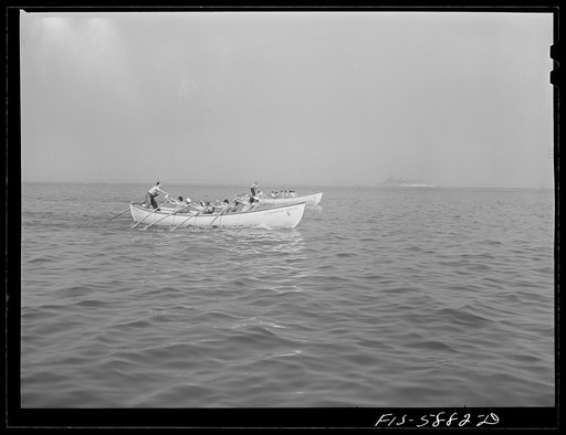 Hoffman Island, merchant marine training center off Staten Island, New York. Boat race
