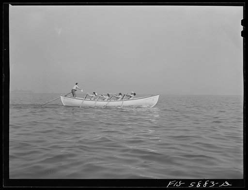 Hoffman Island, merchant marine training center off Staten Island, New York. Boat race