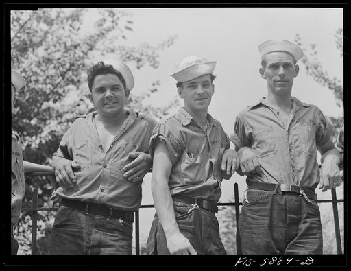 Hoffman Island, merchant marine training center off Staten Island, New York. Trainees