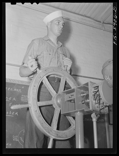 Untitled photo, possibly related to: Hoffman Island, merchant marine training center off Staten Island, New York. Piloting class